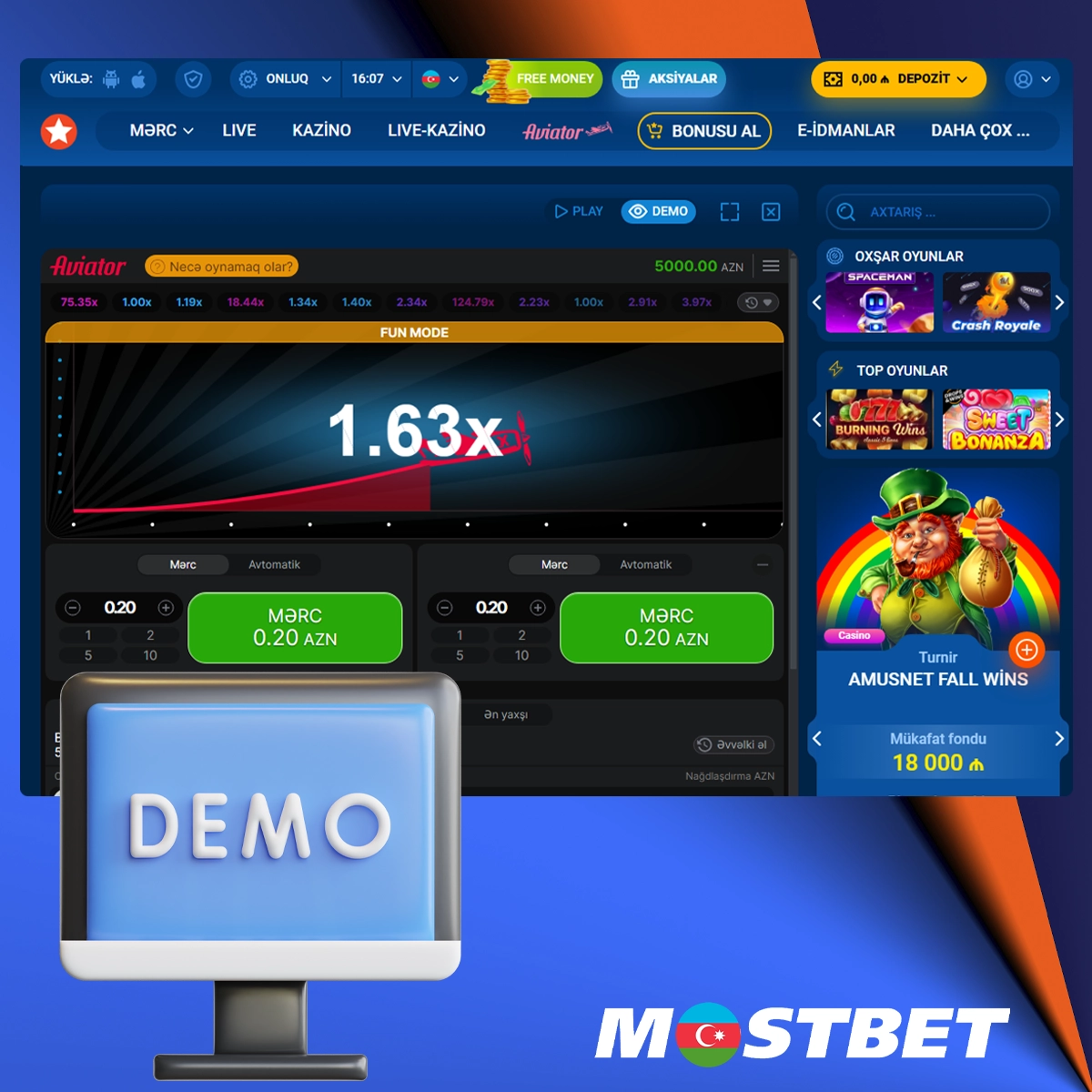 Mostbet-də Aviator-un demo versiyasının nəzərdən keçirilməsi