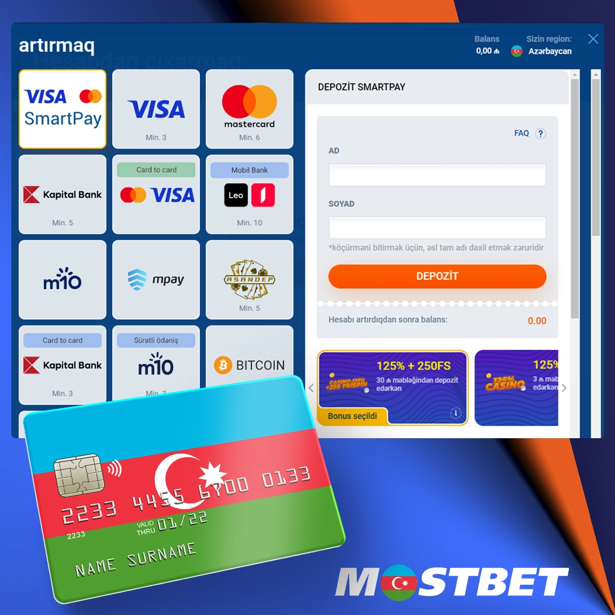 Mostbet hansı ödəniş sistemlərini təklif edir?