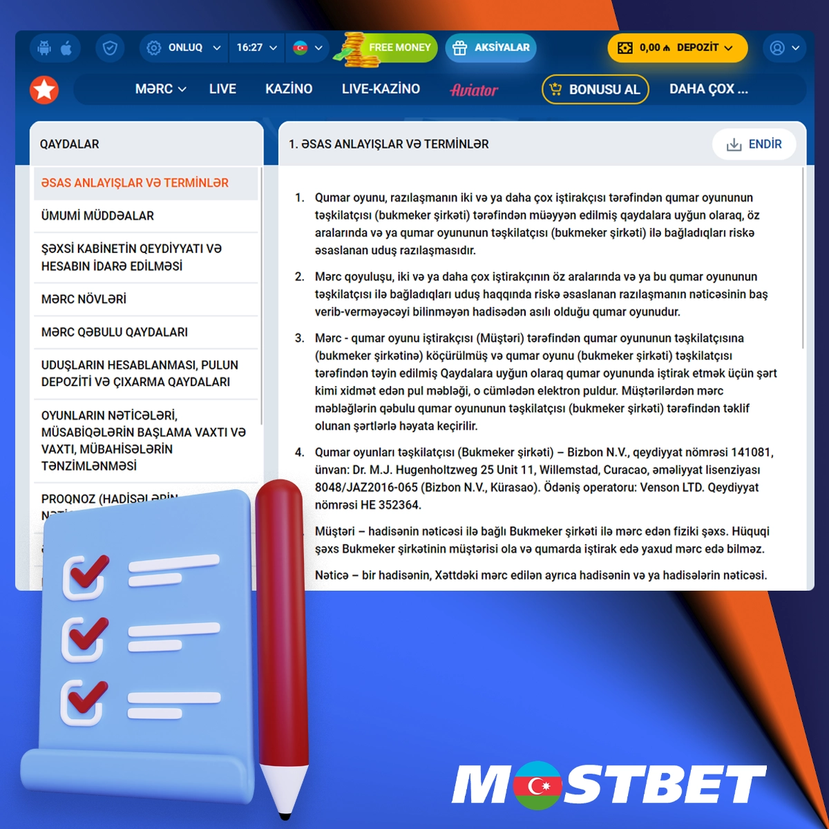 Mostbet-in əsas qaydalarına baxış