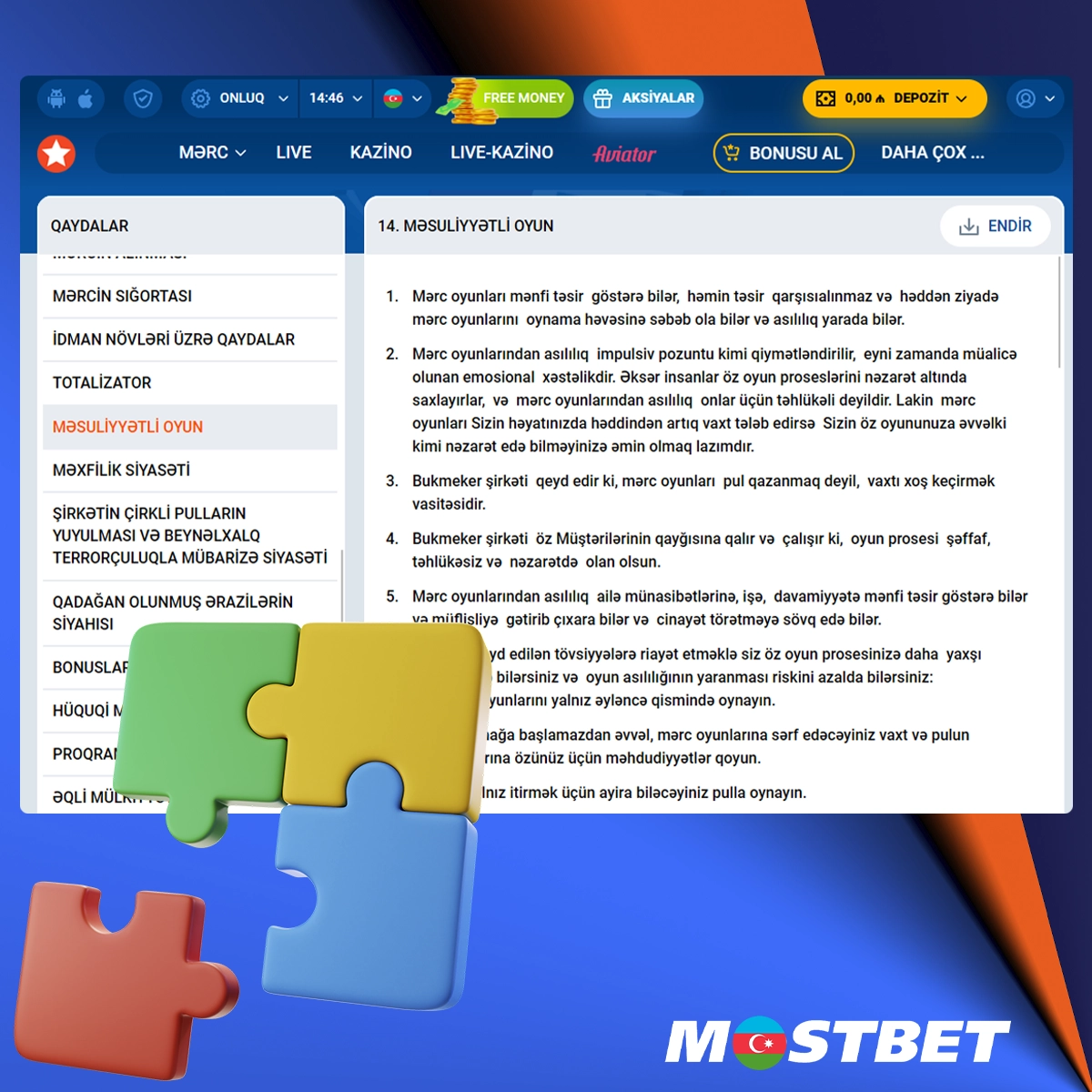 Mostbet-də məsuliyyətli oyun necə işləyir?