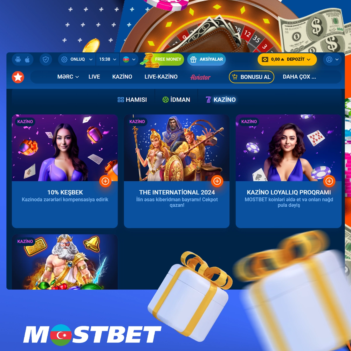 Mostbet kazino bonuslarına baxış