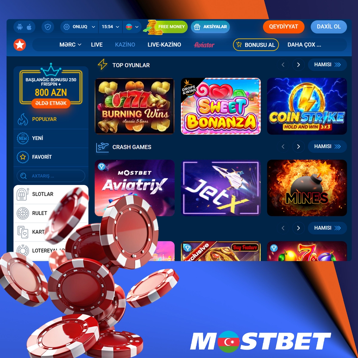 Mostbet-də kazino oyunlarına baxış