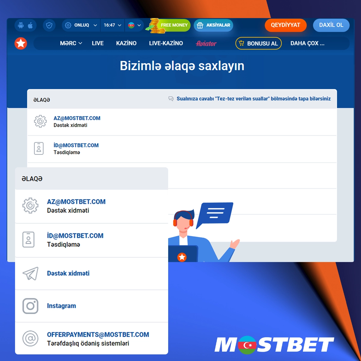 Mostbet müştəri dəstəyi necə işləyir?