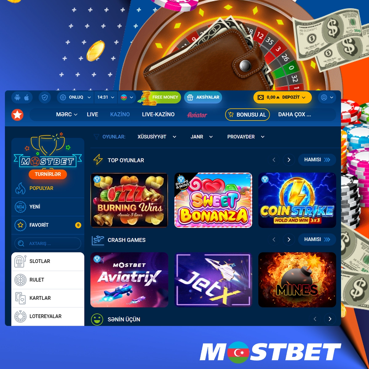 Mostbet onlayn kazinosunun icmalı