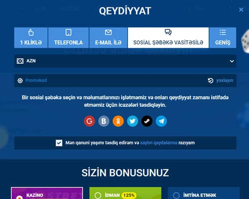 Sosial şəbəkələr vasitəsilə Mostbet-də necə qeydiyyatdan keçmək olar?