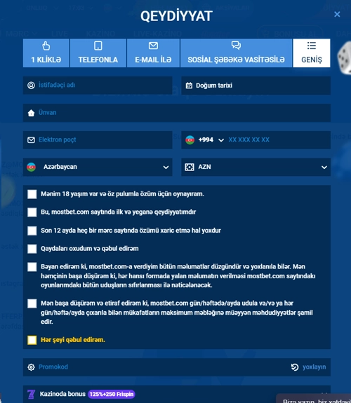 Genişləndirilmiş məlumat Mostbet vasitəsilə qeydiyyatın nəzərdən keçirilməsi